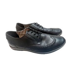 Sperry Top Sider Newman Wing Tip Black Dress Shoes Size 12 M